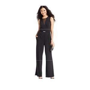 Vince Camuto Black Jumpsuit Size 2 Rhinestone Belt Special Event Evening